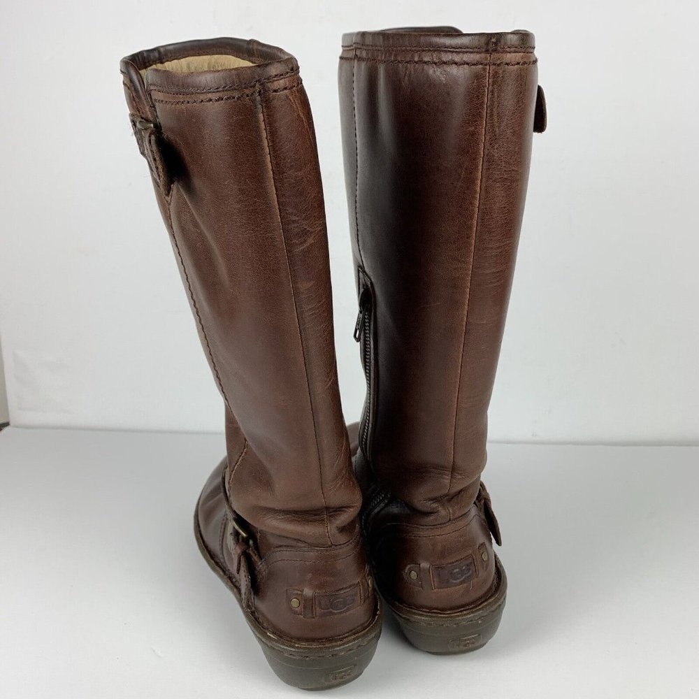 Ugg Brown Leather Knee-High Boots - Picture 6 of 16